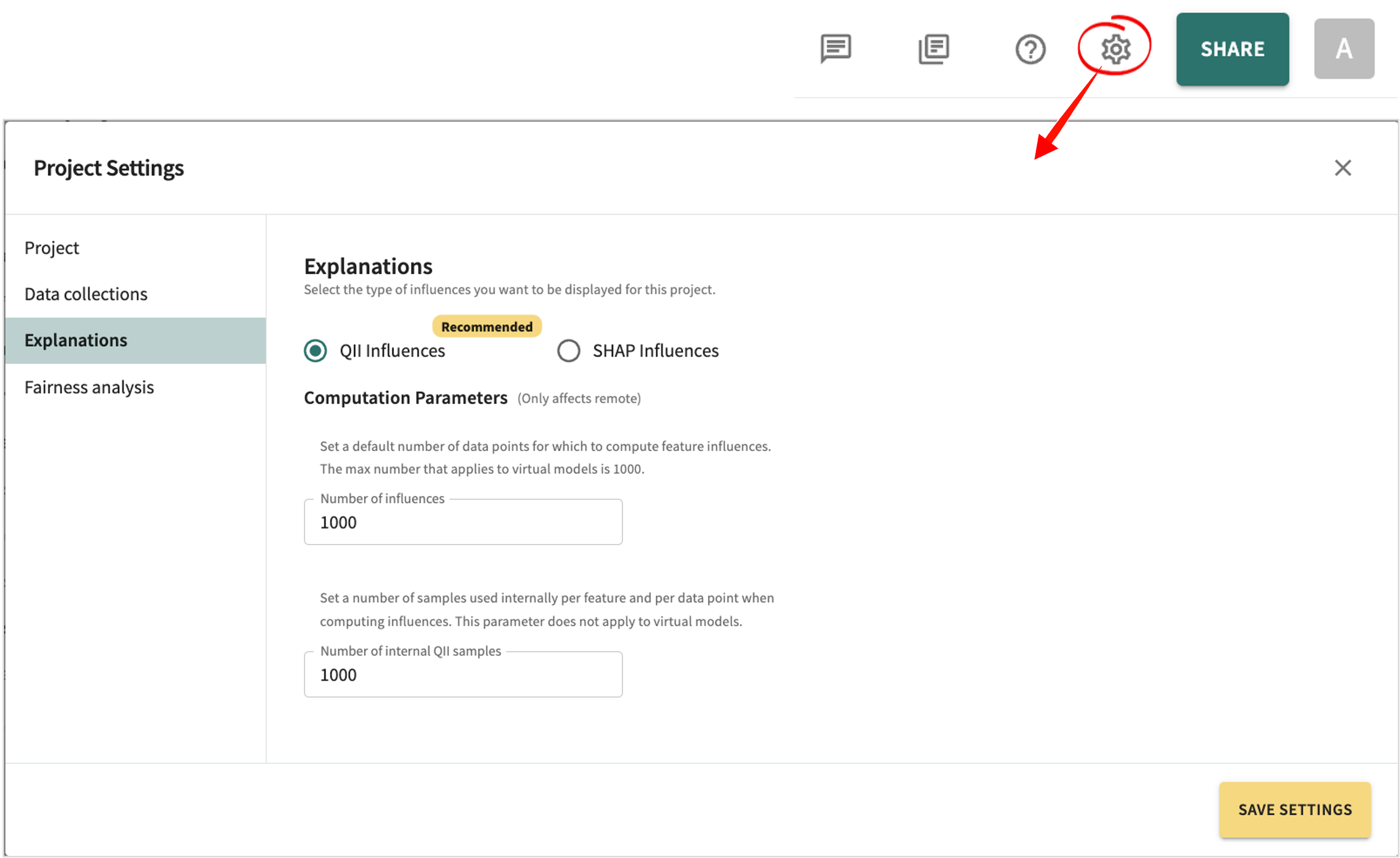 select an influence algorithm type