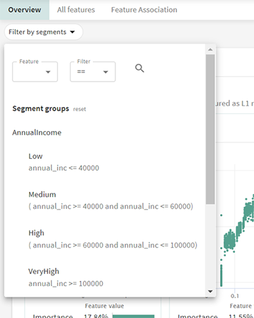 filtering by segments