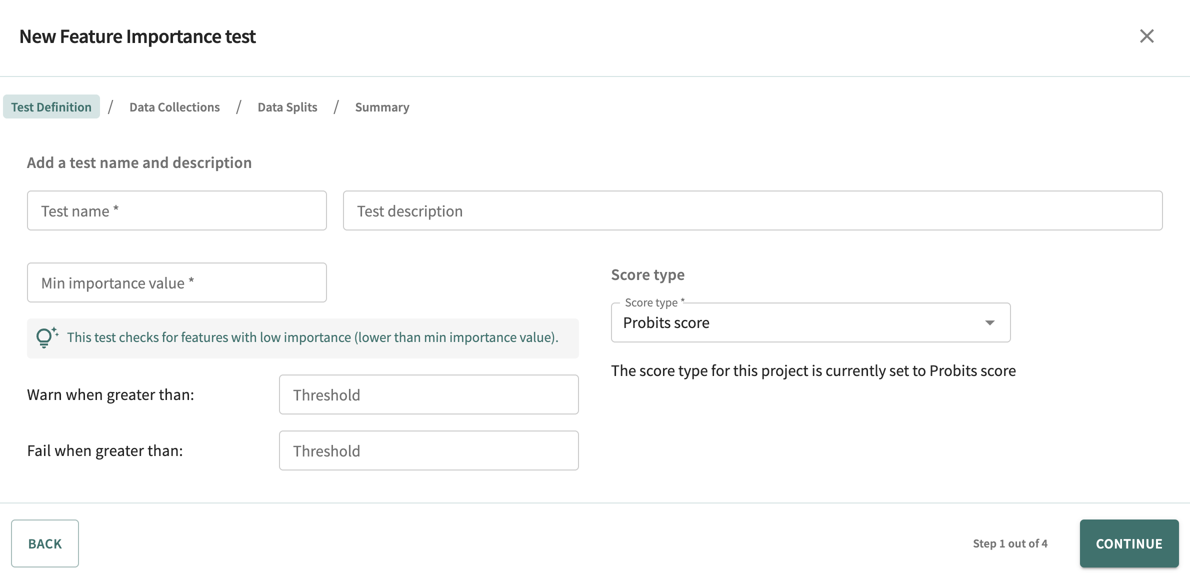 Feature importance test definition