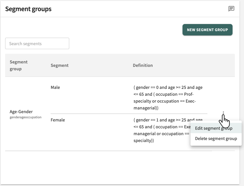 segment groups