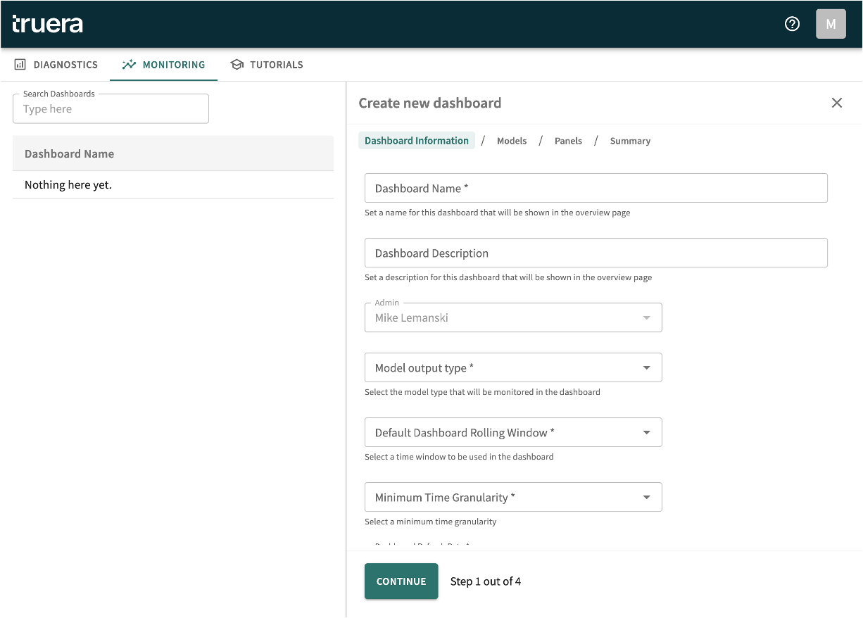 dashboards list