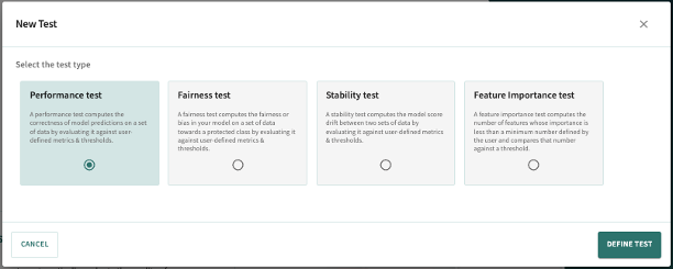 select test type
